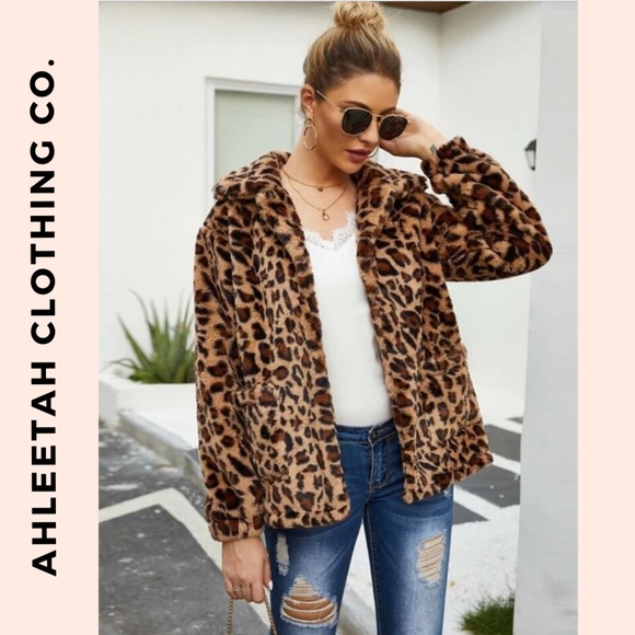 ZAHARA Leopard Open Front Jacket Teddy Coat - Picture 4 of 7